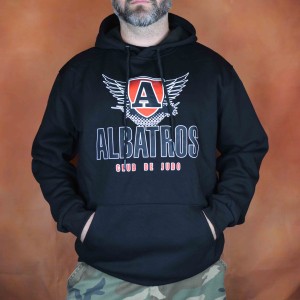 Chandail à capuchon noir adulte Albatros/Dojo Domaine-du-Roy