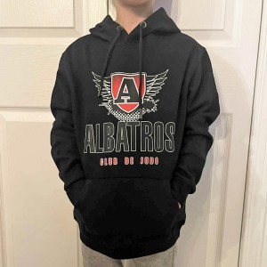 Chandail à capuchon noir enfant Albatros/Dojo Domaine-du-Roy